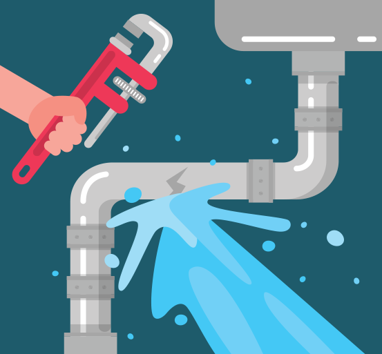 Plumbing leak under a sink that can cause hidden mold growth