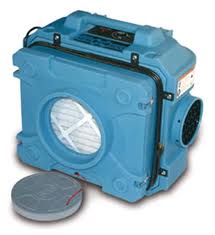 Air scrubber machine used during mold remediation to filter mold spores from the air